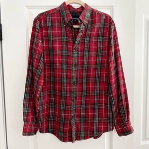 Vintage 90s Red Plaid Oversized Flannel Long Sleeve Button Down Shirt